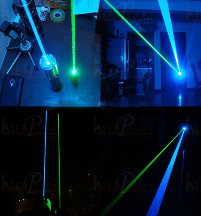 Pointeur laser bleu 488nm 100mW réglable et longue distance
