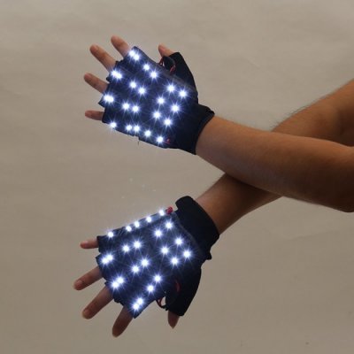 Gant de demi doigt perles lampe LED pour performance scène